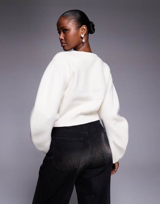 River Island - Gilet à manches structurées - Crème, 3 de 4