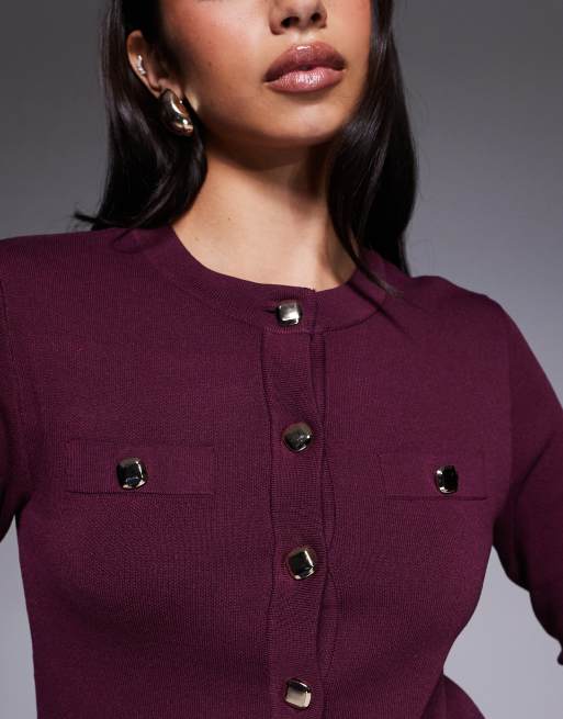 River Island - Gilet boutonné - Bordeaux , 2 de 4