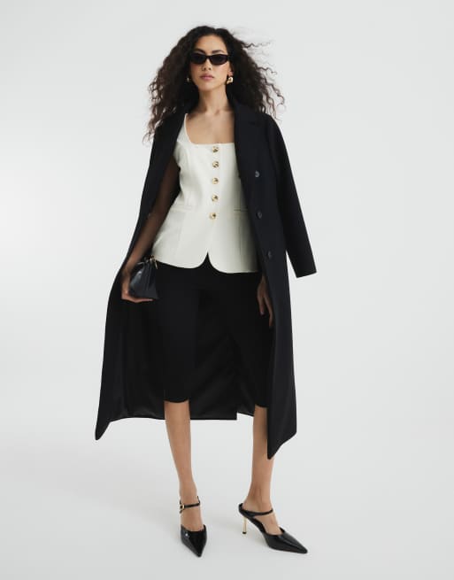 River Island - Gilet color crema con scollo squadrato, 3 di 3