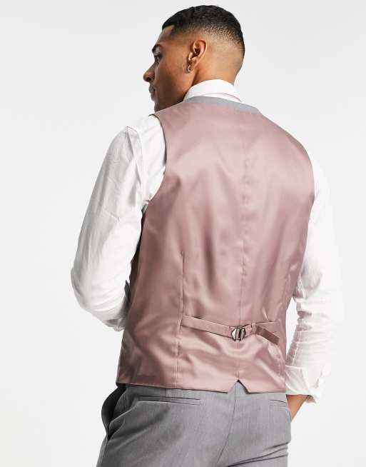 River Island - Gilet da abito skinny grigio, 4 di 4