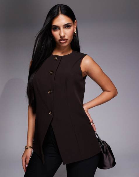 River Island - Gilet de costume à poches - Marron - view 1