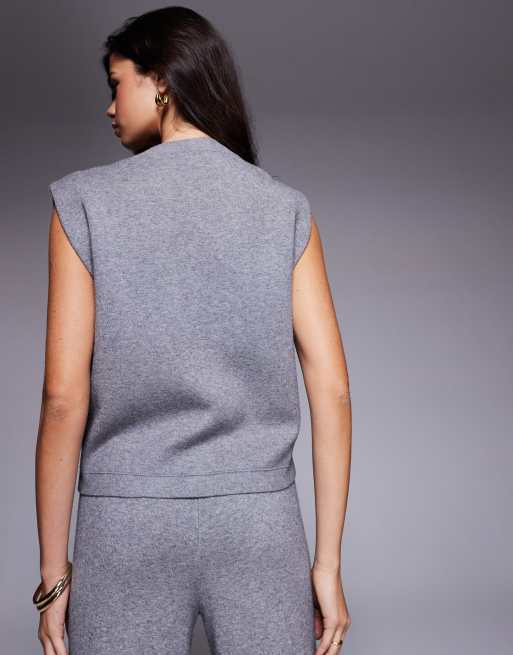 River Island - Gilet de tailleur en maille - Gris, 4 de 4