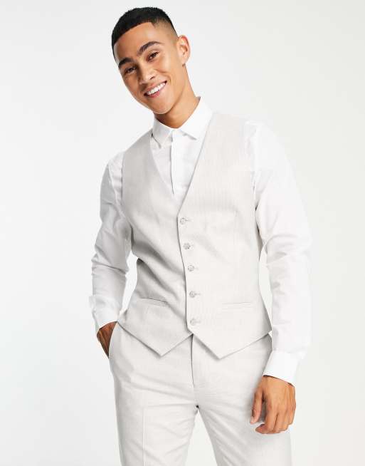 River Island - Gilet van dobby stof met textuur in lichtgrijs
