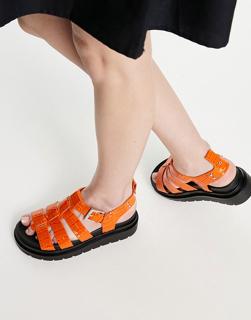 River Island Gladiator Sandals In Orange