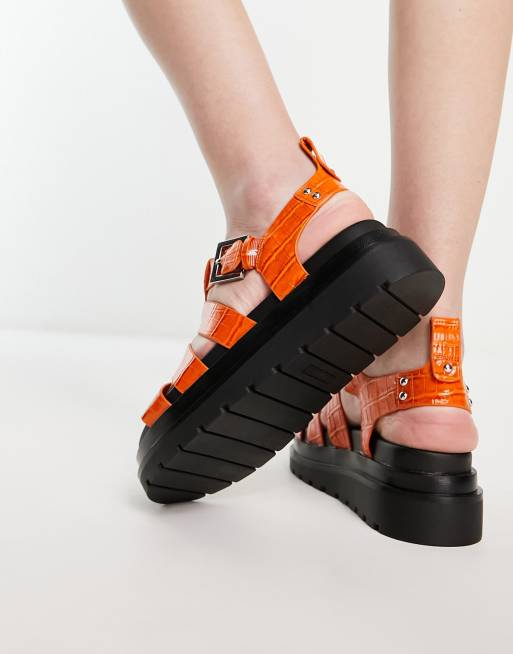 Orange gladiator cheap sandals