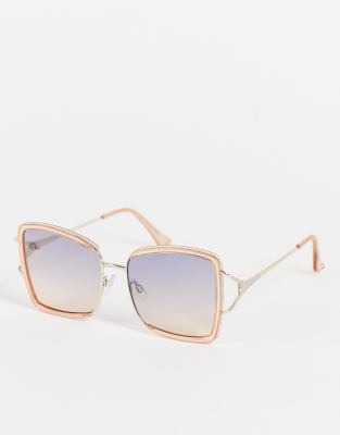 River Island - Glamoureuze oversized glam zonnebril in goud