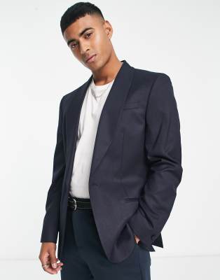 River Island glitter collar party blazer in navy - ASOS Price Checker