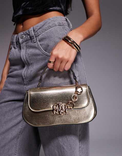 River Island gold detail handbag in gold - view 1