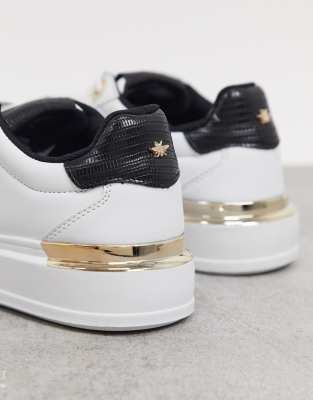 river island black and gold trainers