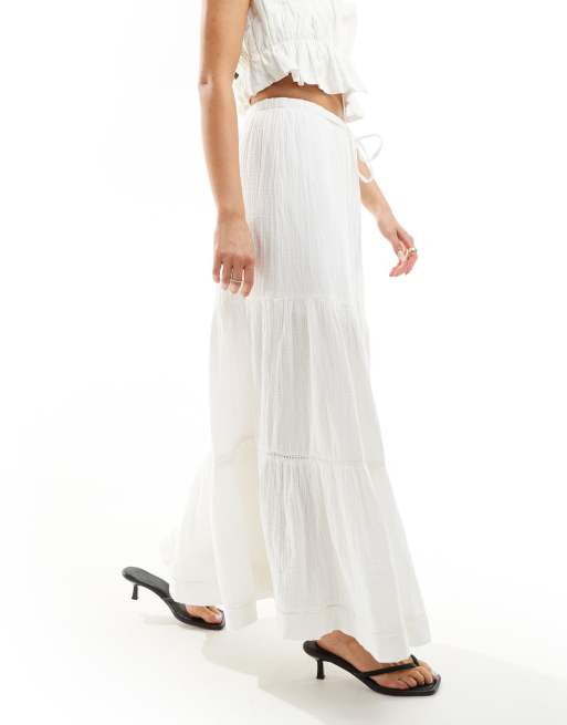 River Island - Gonna lunga a balze bianca, 2 di 5