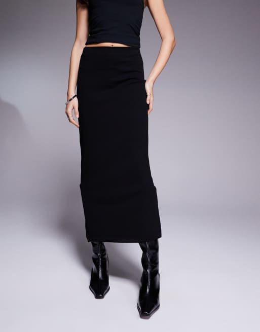 River Island - Gonna lunga liscia in neoprene nera, 5 di 5