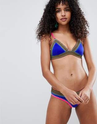 River Island – Góra od bikini ze ściegiem dzierganym