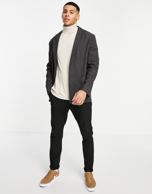 River Island – Grå kavaj med avslappnad passform