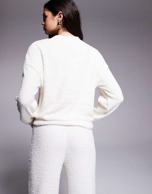 River Island – Gräddvit, mysig kofta, del av set, 3 av 4