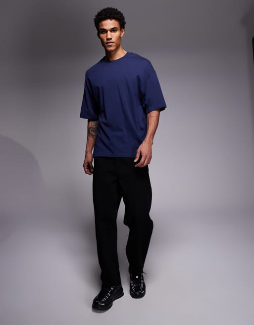 River Island – Granatowy T-shirt oversize o pudełkowym kroju, 2 z 5
