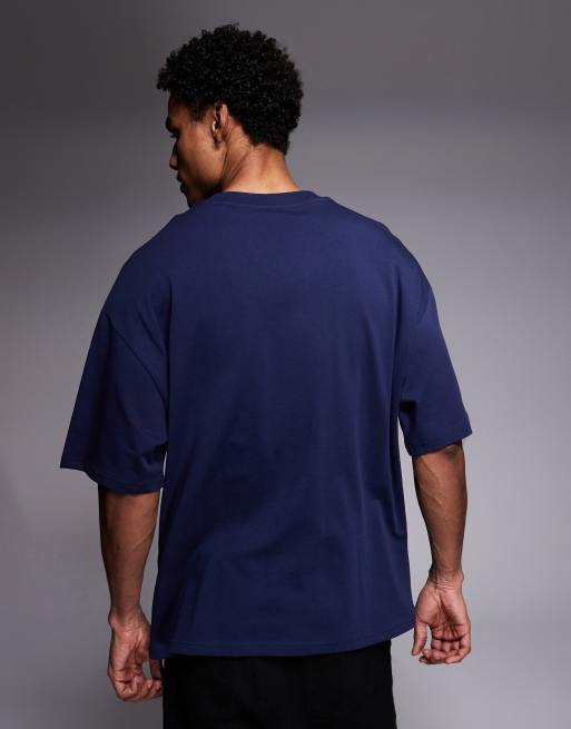 River Island – Granatowy T-shirt oversize o pudełkowym kroju, 3 z 5