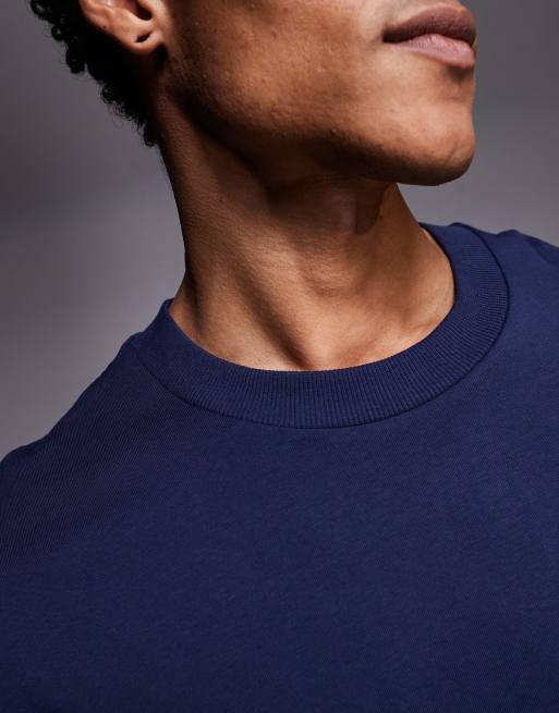 River Island – Granatowy T-shirt oversize o pudełkowym kroju, 5 z 5