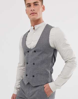 River Island suit waistcoat in grey Grey