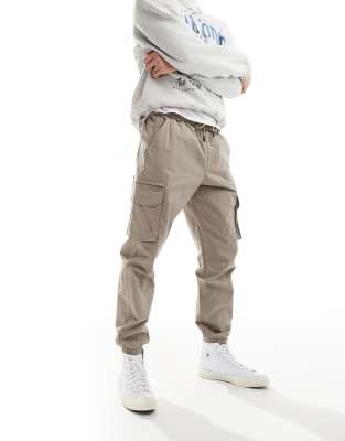 greco cargo pants in light stone-Neutral