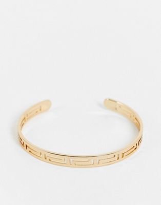 River Island greek key cuff bracelet in gold tone