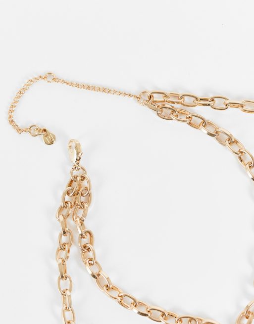 River Island greek key lariat necklace in gold tone, 4 of 4
