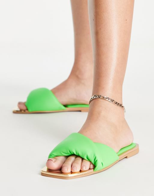 River Island - Grønne polstrede sandaler med knudedesign