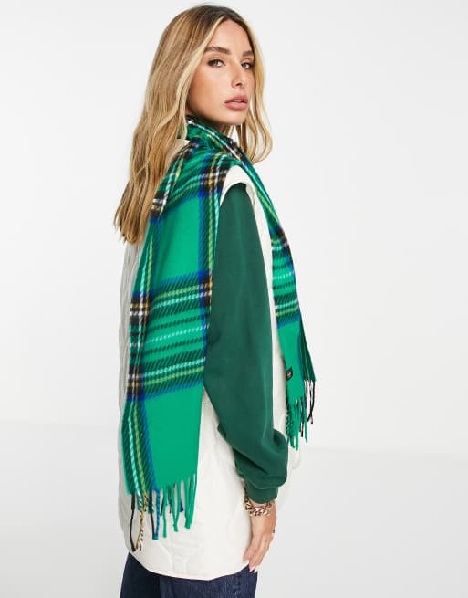 River Island – Grön scarf i stort skotskrutigt mönster
