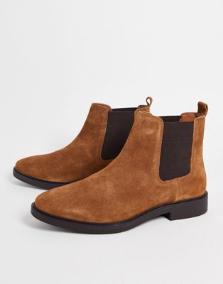 River Island gusset chelsea boots in brown