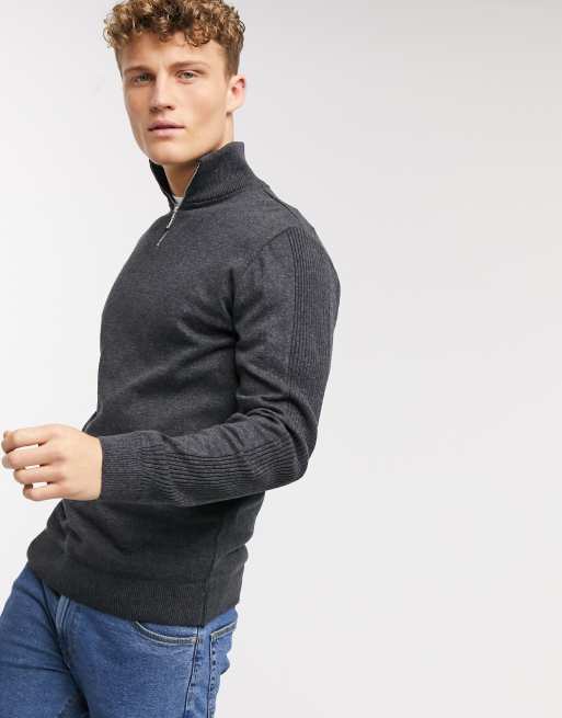 Half zip shop funnel neck jumper