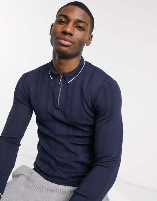 river island long sleeve polo