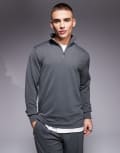 [River Island] River Island half zip smart sweatshirt in grey (part of a set) XS GREY