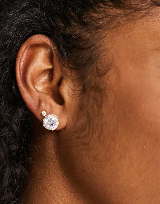 River Island - Halo - Orecchini a bottone con zirconia cubica