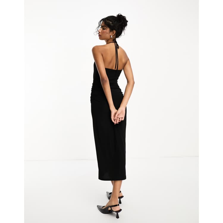 Black dress with jeweled neckline hot sale