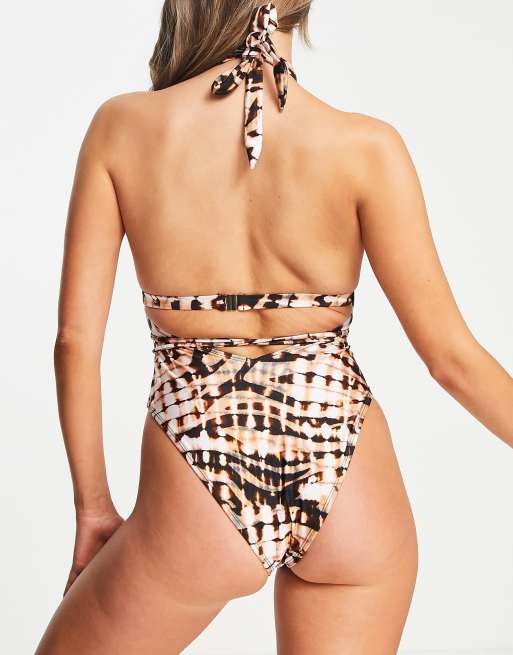 River island sale leopard swimsuit