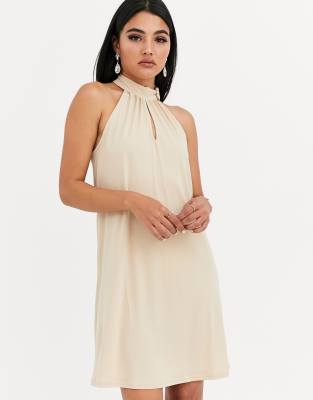 beige swing dress