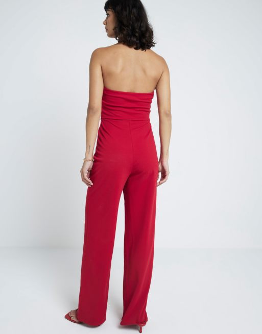 River island red jumpsuit online