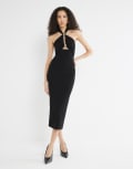 [River Island] River Island halterneck midi dress in black 6 BLACK