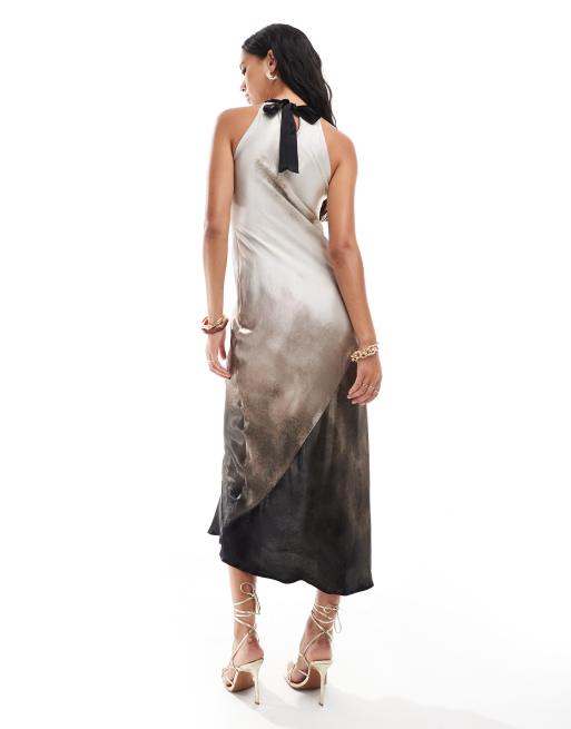 Riverwel5976様　リクエスト River Island halterneck ombre slip dress in light grey | ASOS
