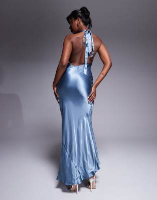 RIVER ISLAND HALTERNECK SLIP MAXI DRESS 