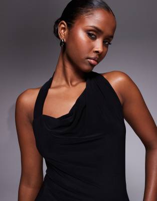 River Island Halterneck Top In Black