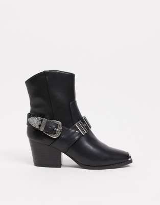 River Island hardwear western boot in black | ASOS