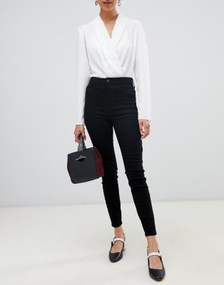 black high waisted harper skinny jeans