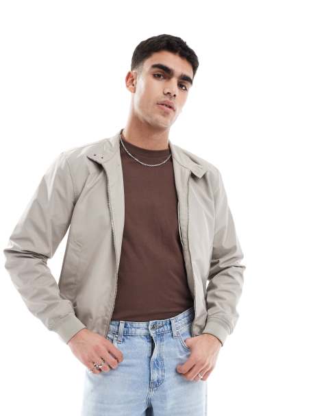 River Island harrington jacket in light stone - view 1