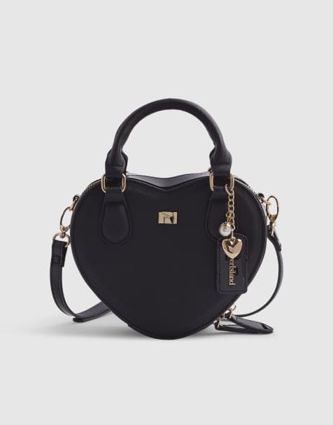 River Island Heart cross body bag in black - view 1