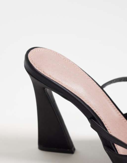 River Island heat seal heart detailed heels in black , 4 of 4