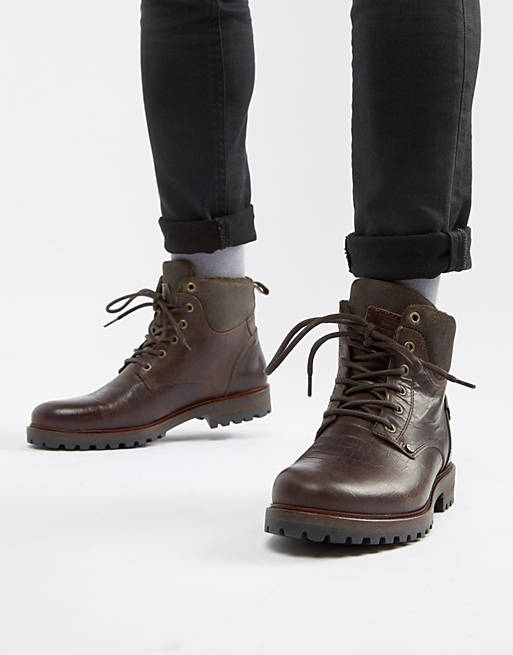 River Island heavy sole boot in brown
