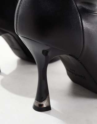 River Island Heeled Boot In Black