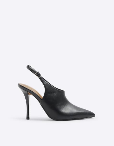 River Island heeled clean shoe boots in black - view 1