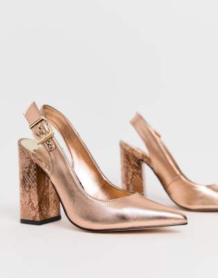 rose gold slingbacks