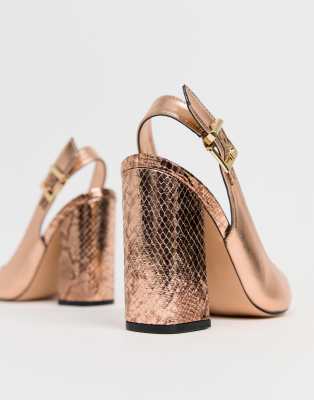 river island rose gold wedges